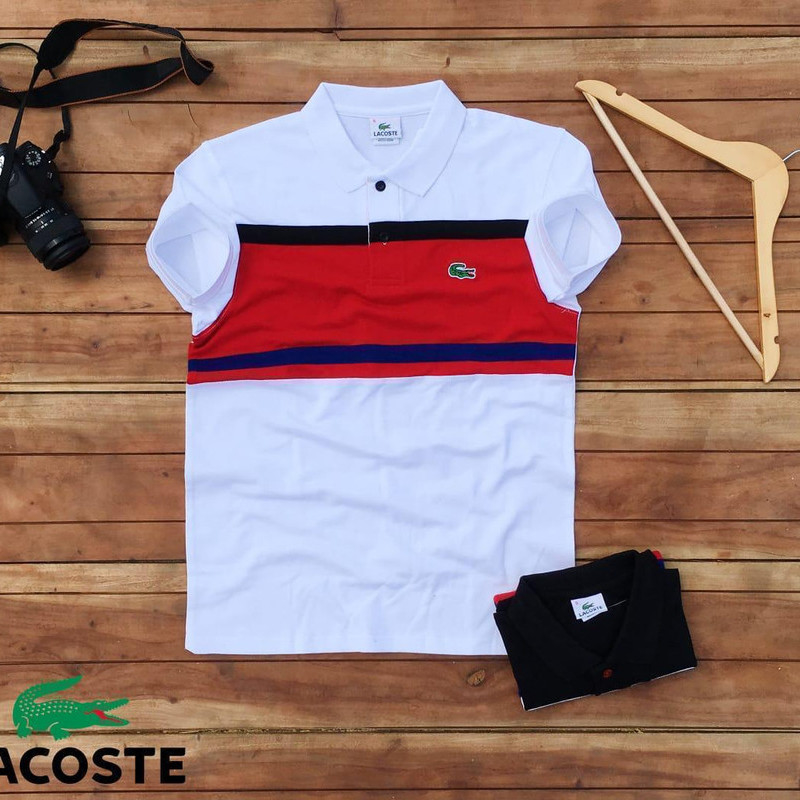 Men's Polo T - Shirt With Cut n Sew On Font