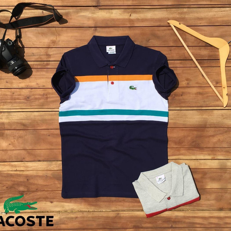 Men's Polo T - Shirt With Cut n Sew On Font