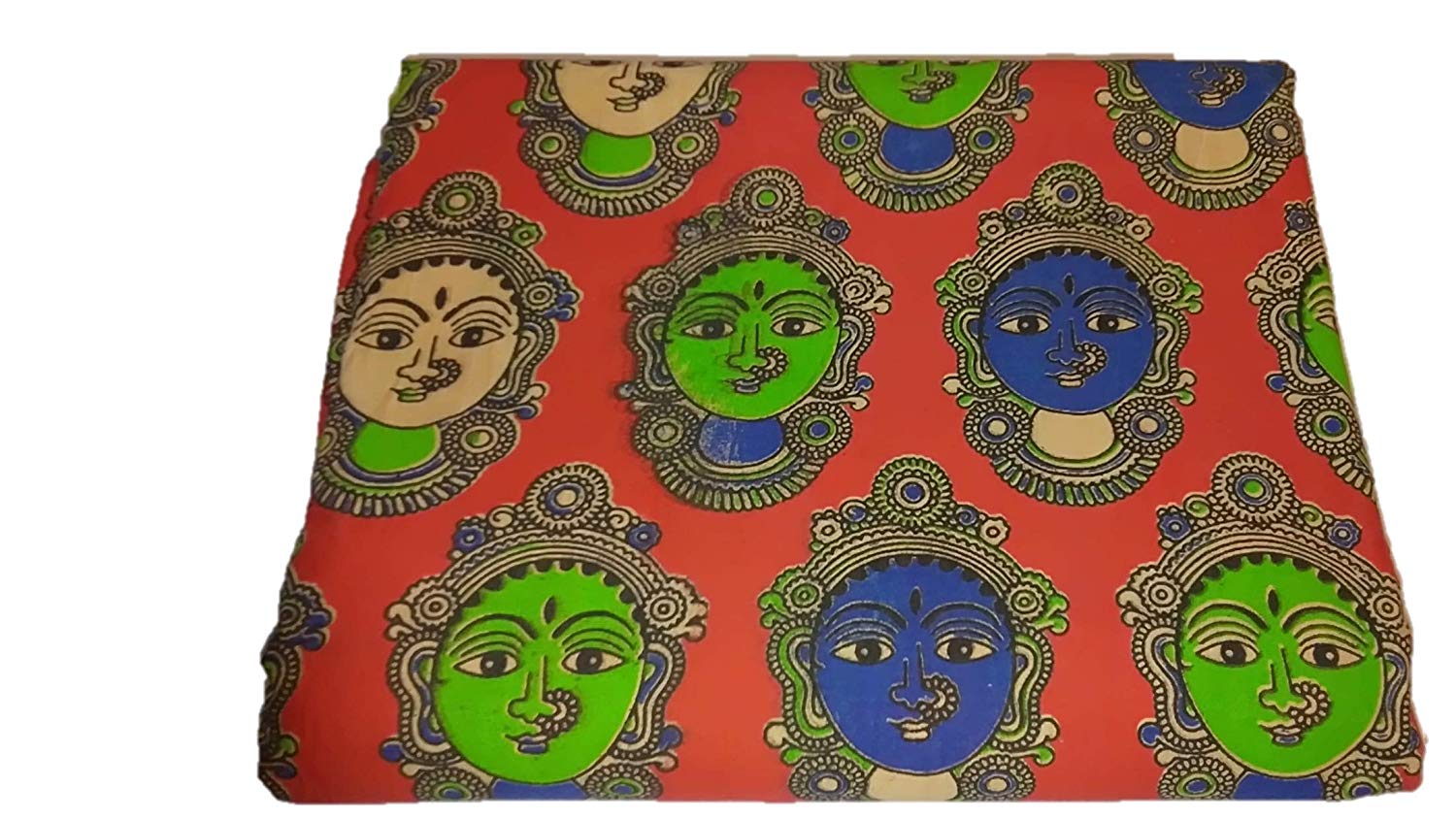 Cotton Kalamkari Handblock Saree Blouse/Kurti Fabric 100 cms Red Print