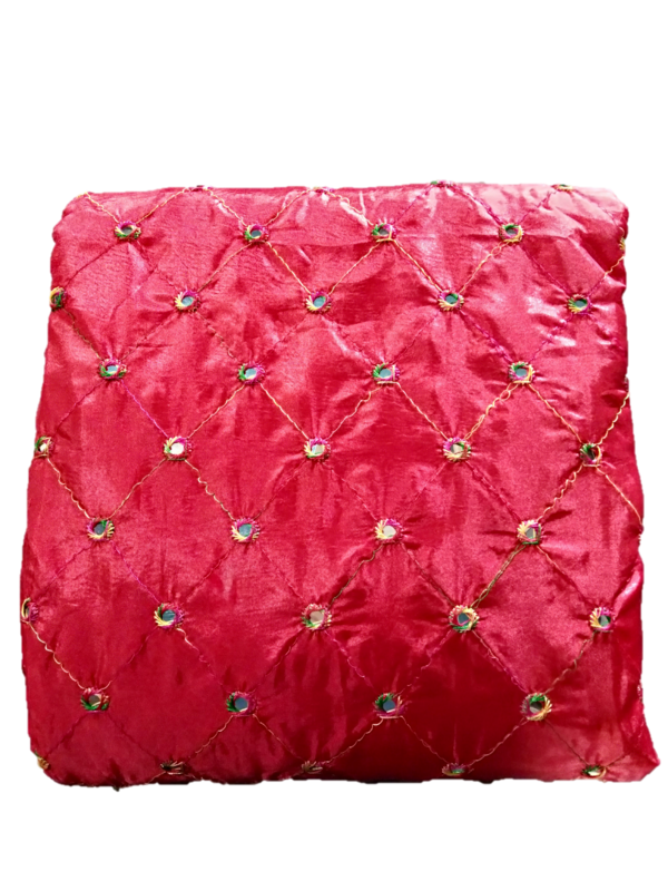LA'Facon Paper Silk Embroidered Mirror Work Fabric