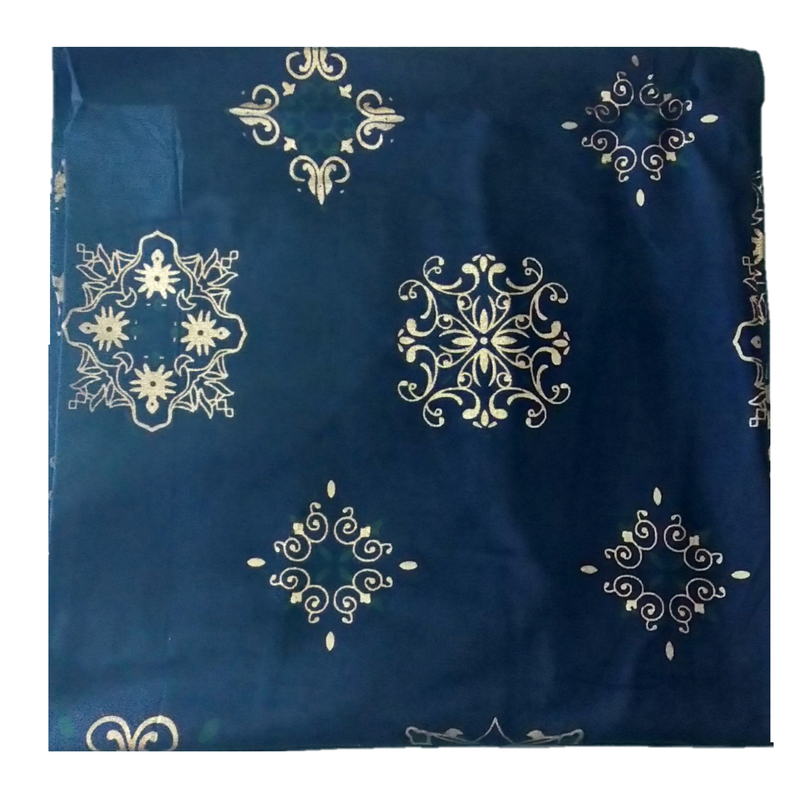 Cotton Kalamkari Handblock Saree BlouseKurti Fabric 100 cms - Designer Blocks Print - Navy Blue Colour