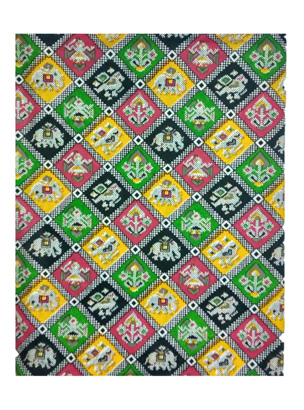 Cotton Kalamkari Handblock Saree BlouseKurti Fabric 100 cms - Flowers Print