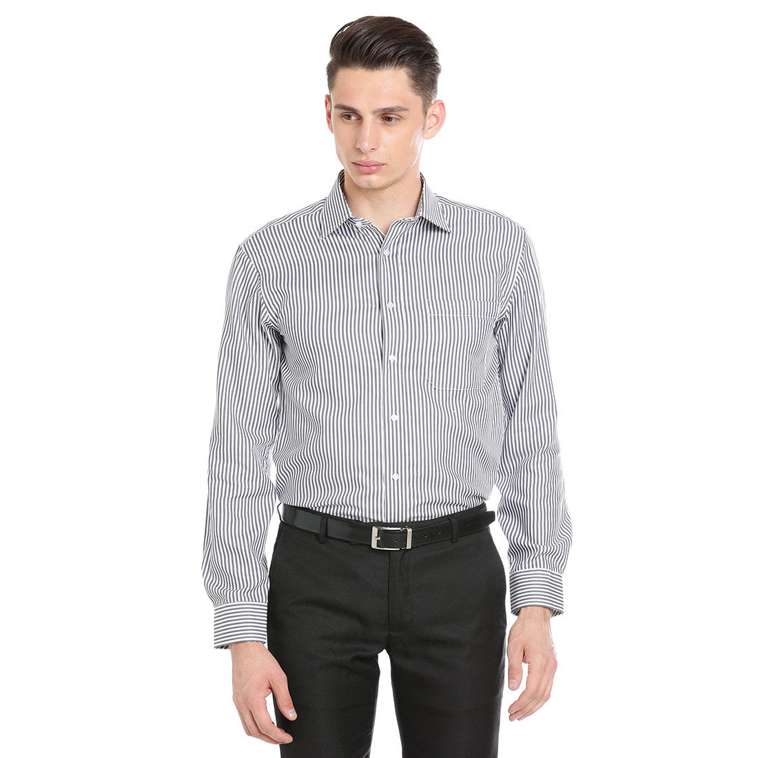 Paradigm Grey Color Formal Pure Cotton Non-Iron Shirt