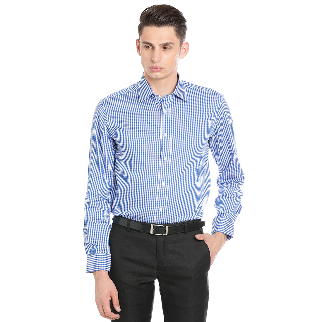 Paradigm Blue Color Formal Pure Cotton Non-Iron Shirt