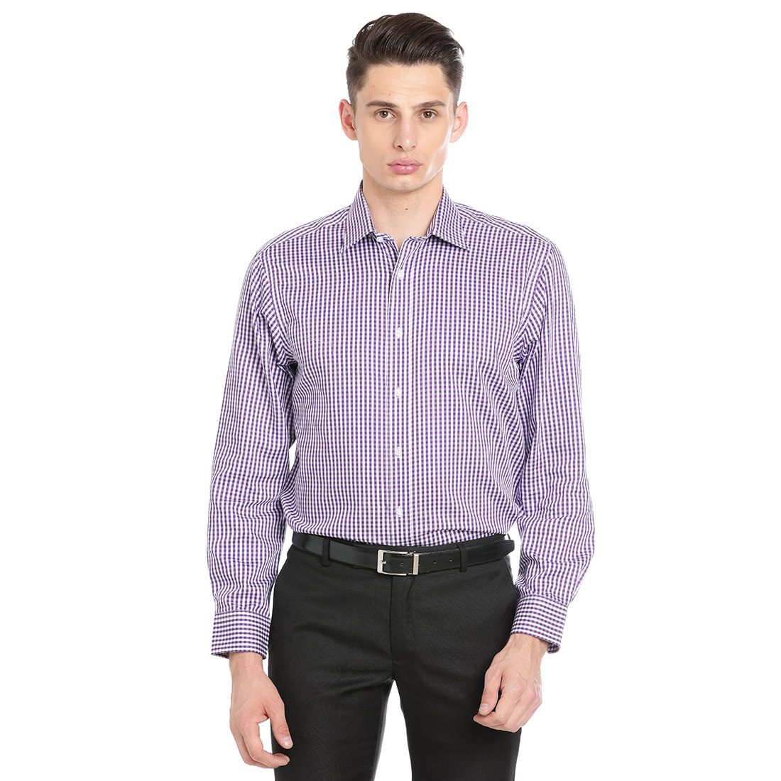 Paradigm Purple Color Formal Pure Cotton Non-Iron Shirt