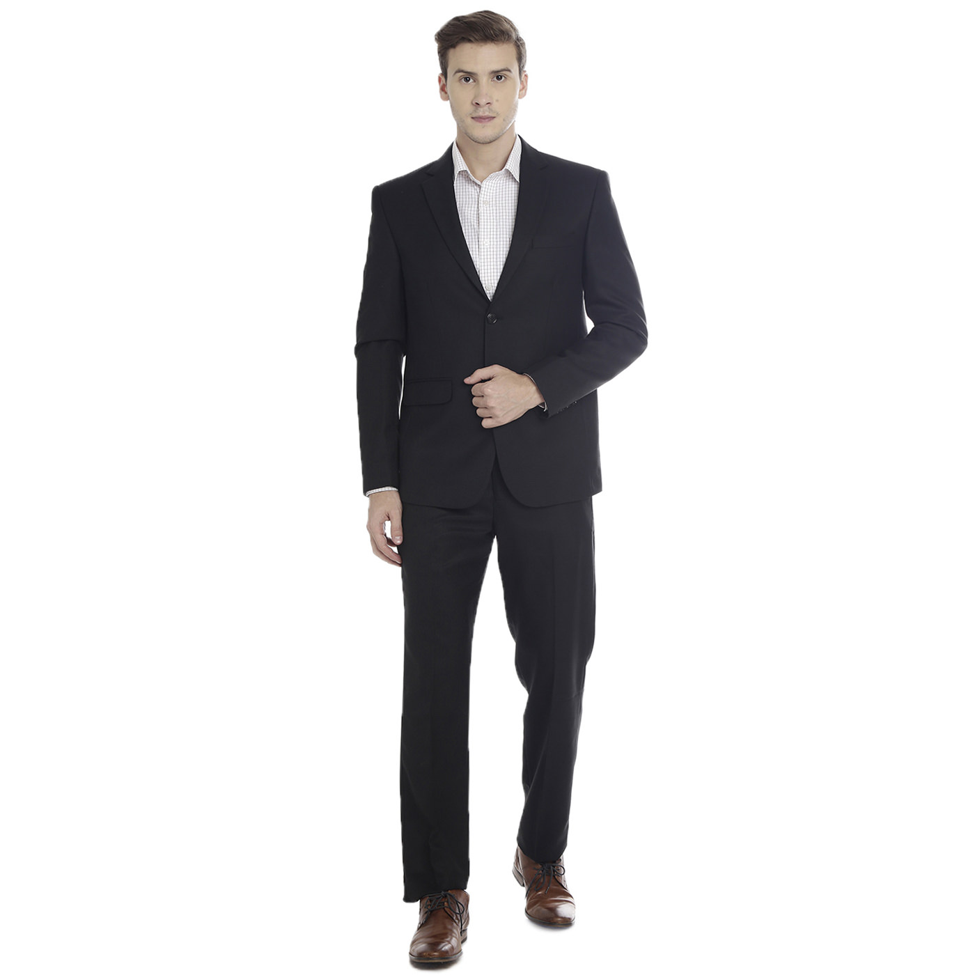 Double TWO Black Slim Fit Men's Suit