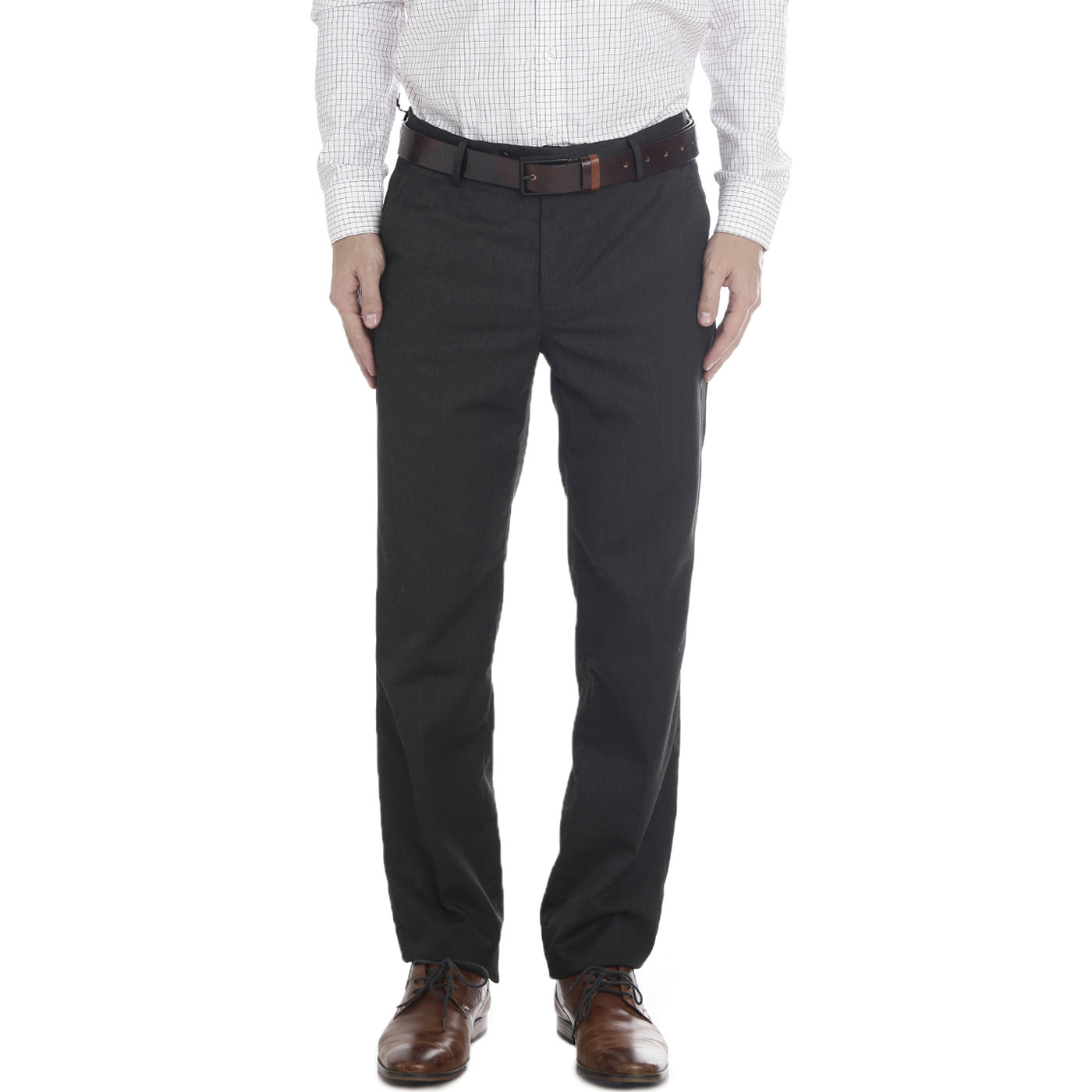 Double Two Slim Fit Men Grey Trousers
