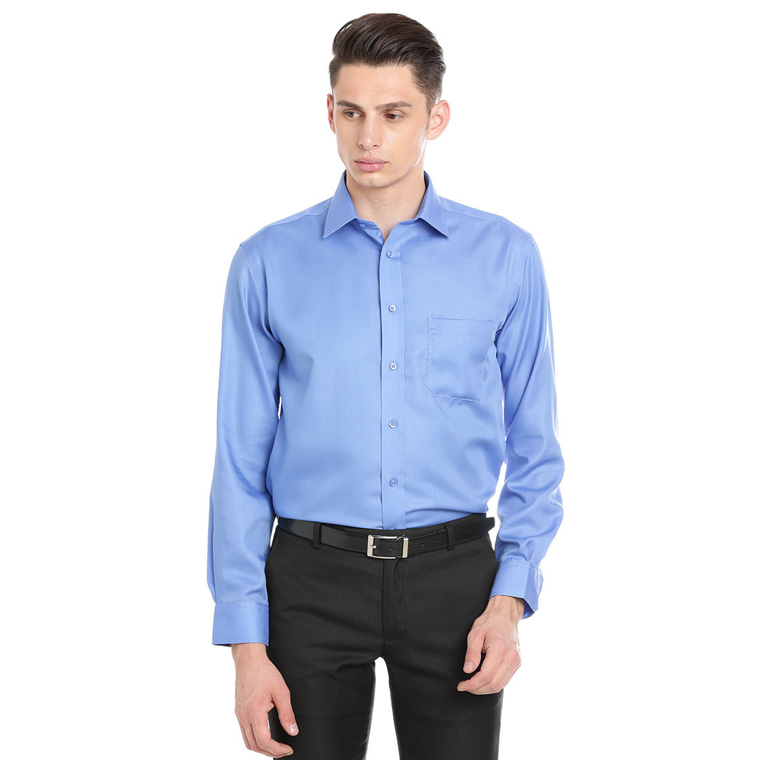 Paradigm Dark Blue Color Formal Pure Cotton Non-Iron Shirt