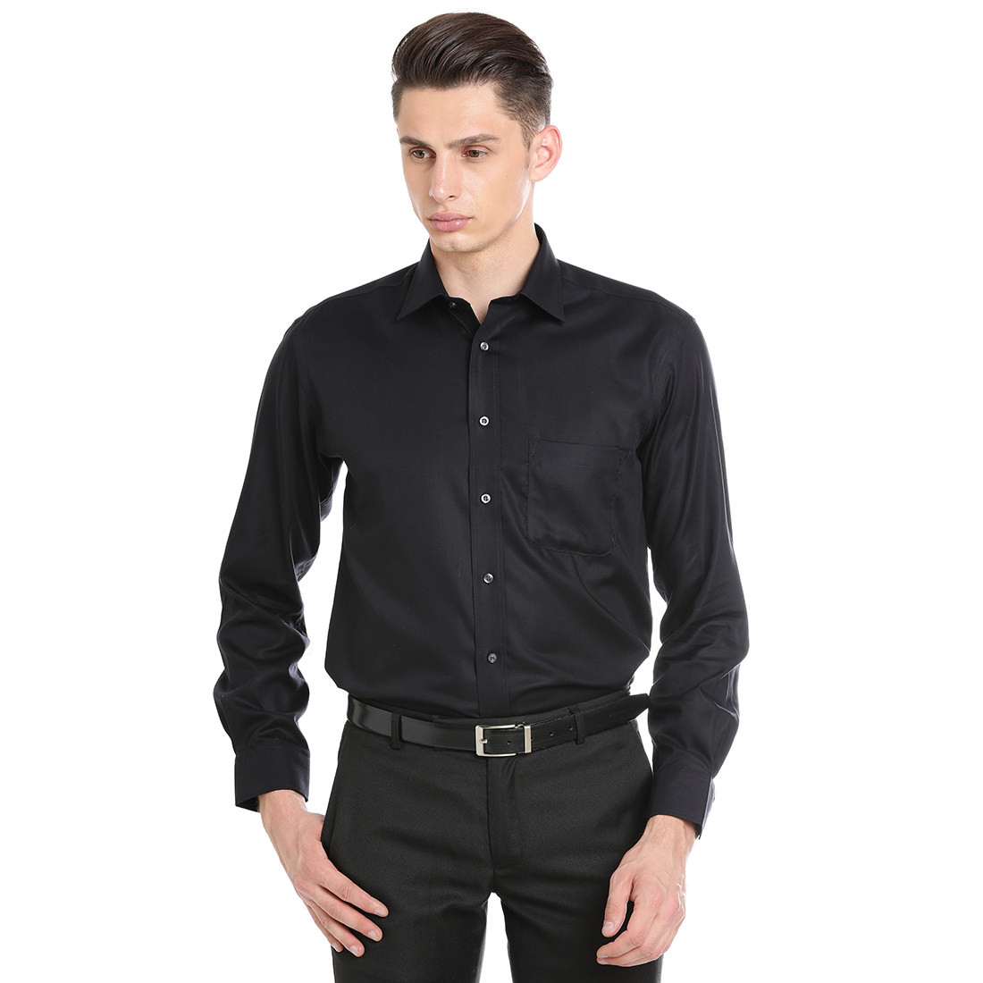 Paradigm Black Color Formal Pure Cotton Non-Iron Shirt