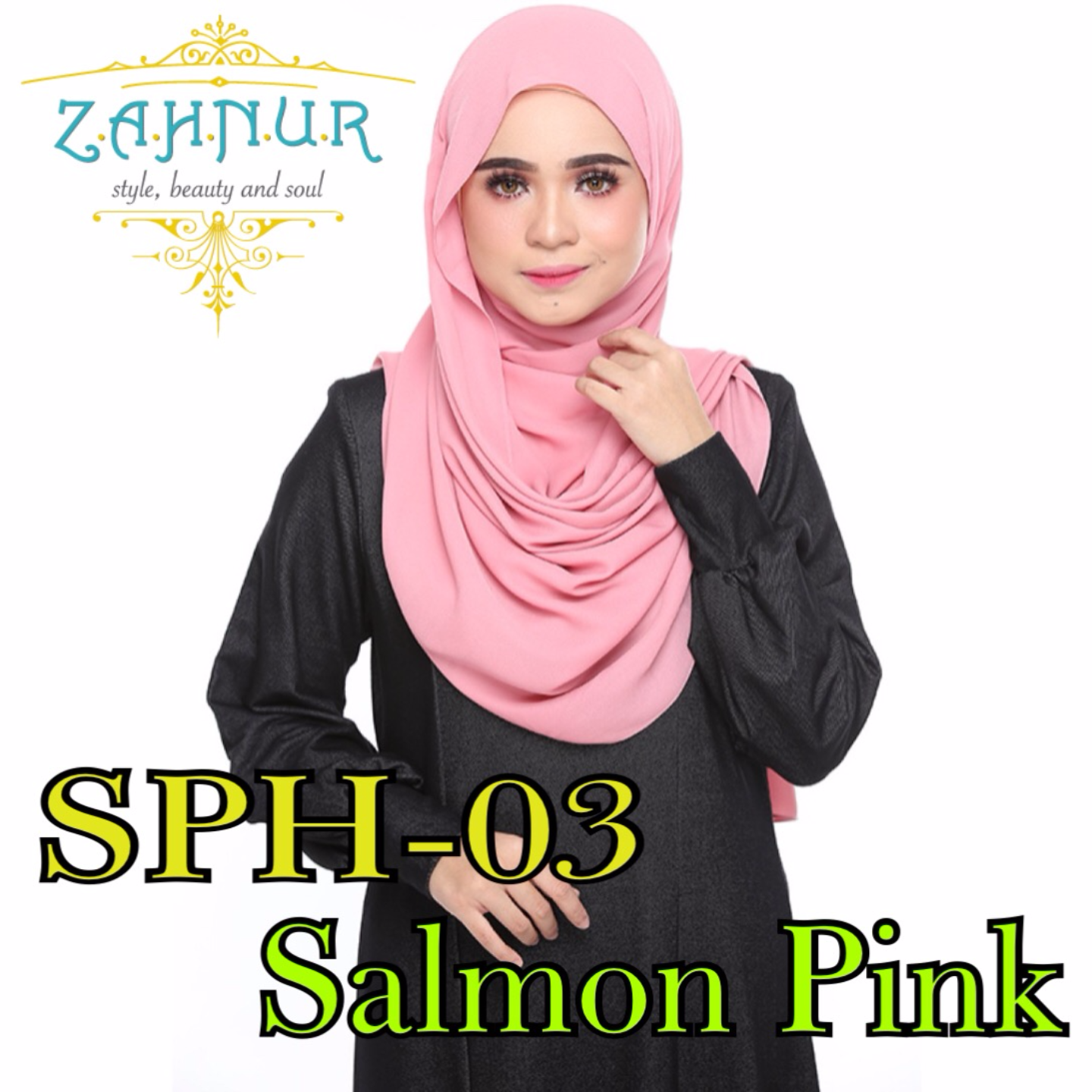 Sophia Semi Instant Shawl (SPH-03) Salmon Pink